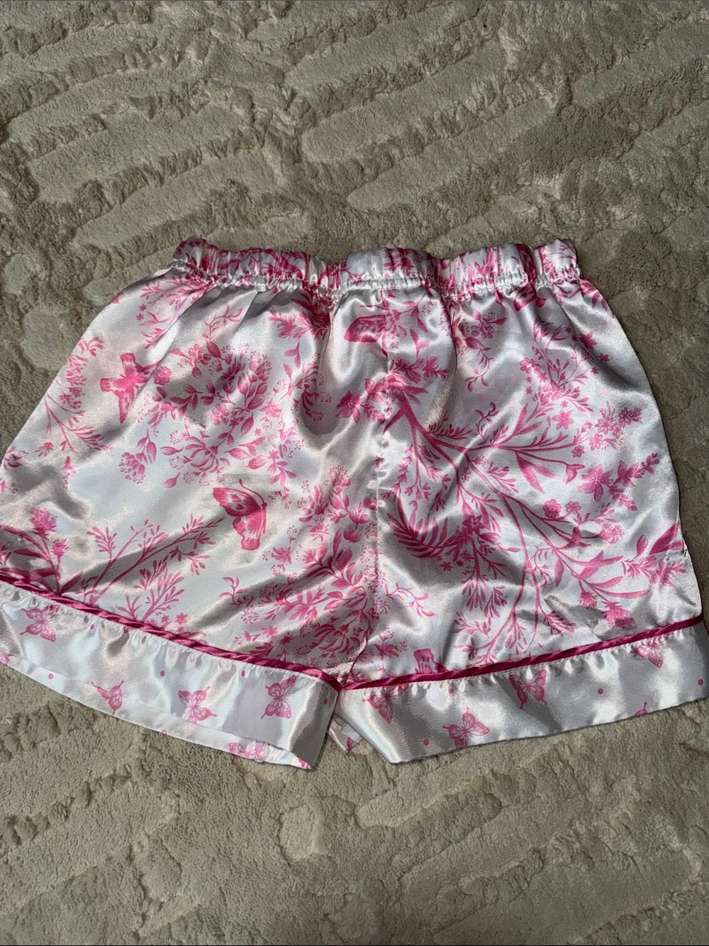 btween Pink Floral Satin Pajama Set